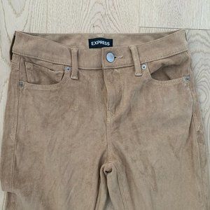 Express Faux Suede Bell Flare Leg Pants